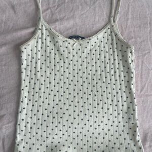 Brandy Melville, Cream and Blue floral Tank top